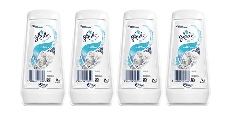 GLADE SOLID GEL 150ml - PURE CLEAN LINEN - PACK OF 4