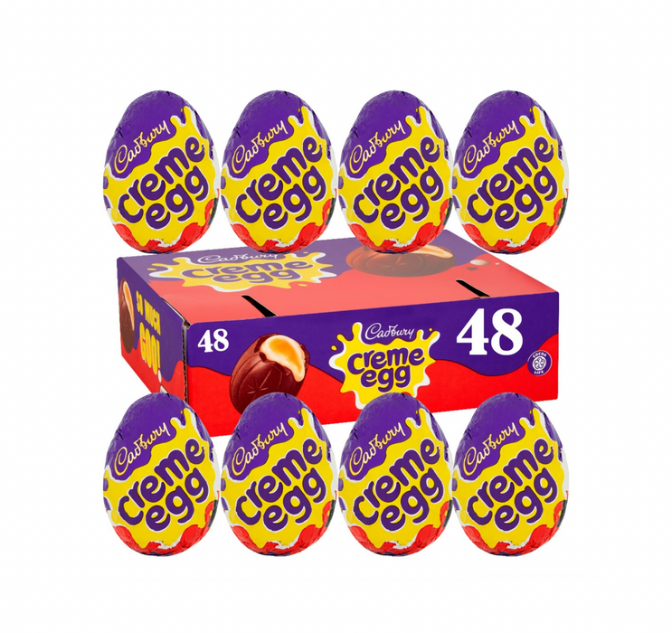 Cadbury Creme Egg - Easter Eggs Chocolate, Cadburys Creme Eggs, With Cadbury Creme Eggs - Pack of 48 Cadbury Eggs For Easter Egg Hunt, Kids Easter Eggs (48 x Creme Eggs)