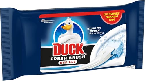 Duck Fresh Brush Refills, Flushable Toilet Bowl Cleaning Pads, Pack of 6 (Total of 72 Refill Pads)