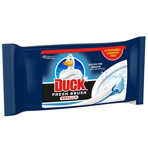 Duck Fresh Brush Refills, Flushable Toilet Bowl Cleaning Pads, Pack of 6 (Total of 72 Refill Pads)
