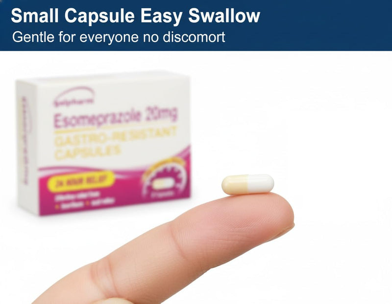 7 Capsules of Galpharm Esomeprazole 20mg Heartburn & Acid Reflux Control - 24 Hour Relief