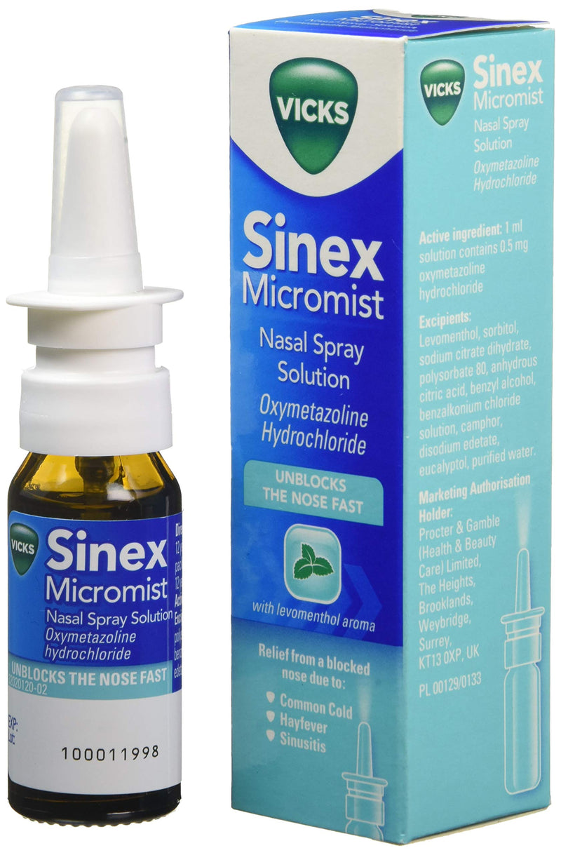 Vicks Sinex Micromist Aqueous Nasal Spray, 15 ml (Pack of 8)