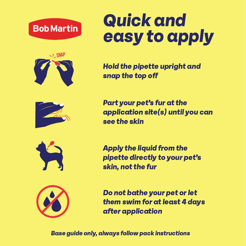 Bob Martin Clear Plus Spot On Flea Treatment for Large, Small and Medium Dogs- Kills Fleas, Ticks, Lice and Flea Eggs (3 Pipettes)