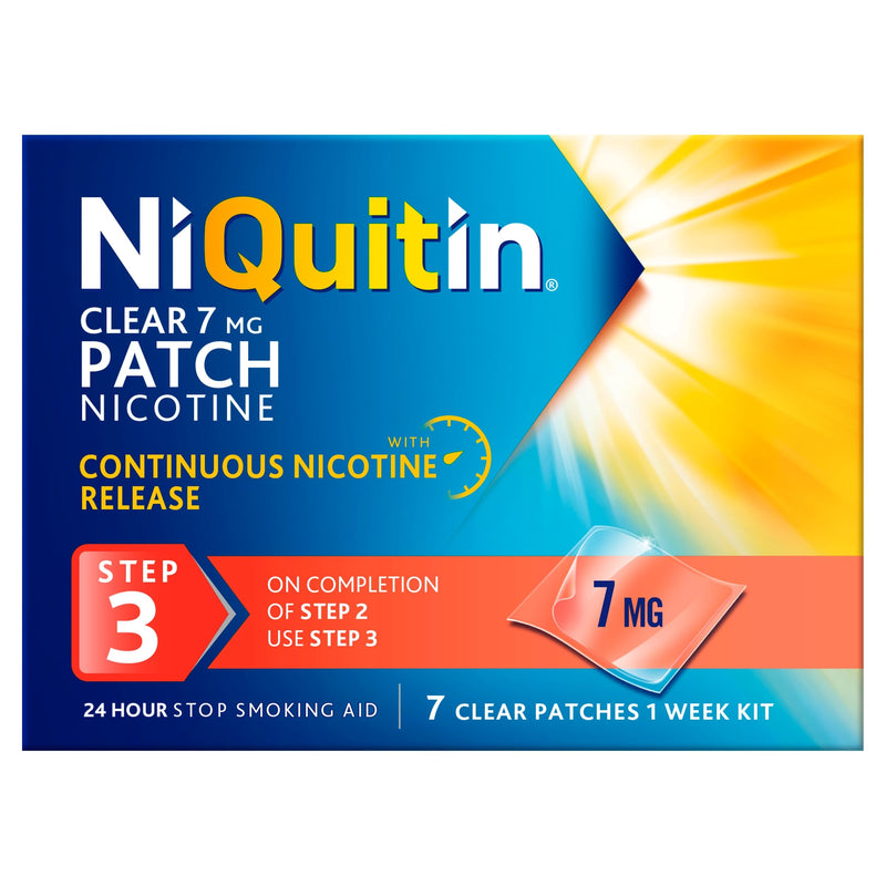 NiQuitin Clear Nicotine Patches Step 3 7mg, Pack of 7 (1 Week)