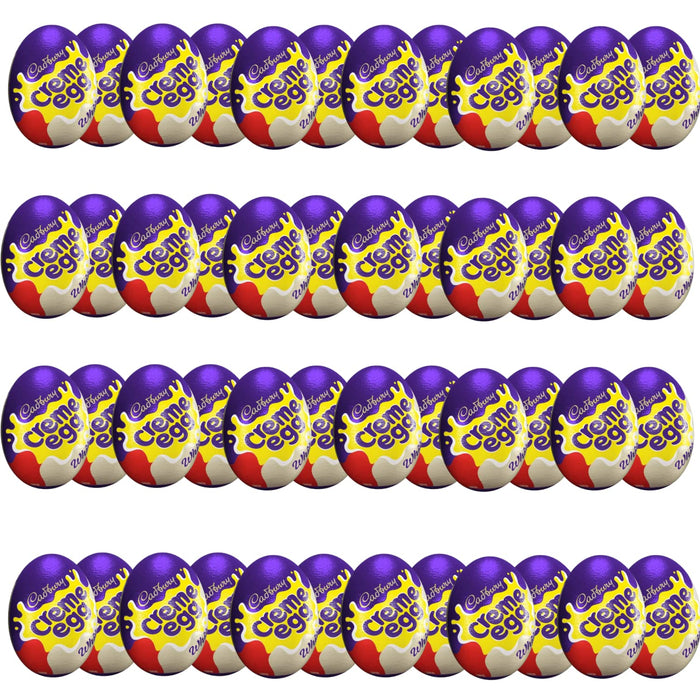 Cadbury Creme Egg - Easter Eggs White Chocolate, Cadburys Creme Eggs, With Cadbury White Creme Eggs - 48 White Creme Egg, Cadbury Eggs For Easter Egg Hunt, Kids Easter Eggs (48 x White Creme Eggs)