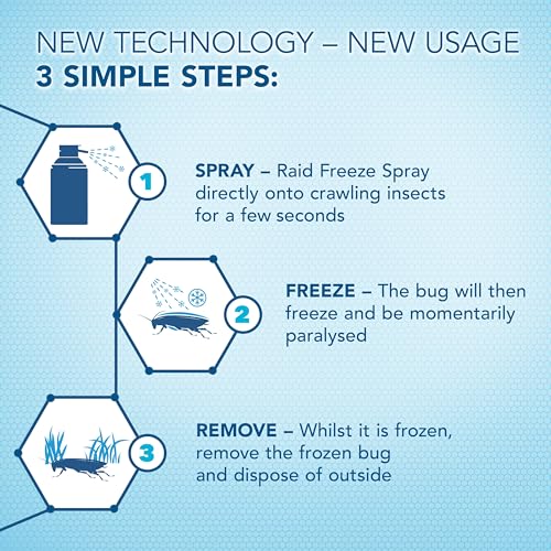 Raid Crawling Insect Freeze Spray, Insecticide Free Bug Spray For Indoor Use, Child and Pet Safe, 350 ml