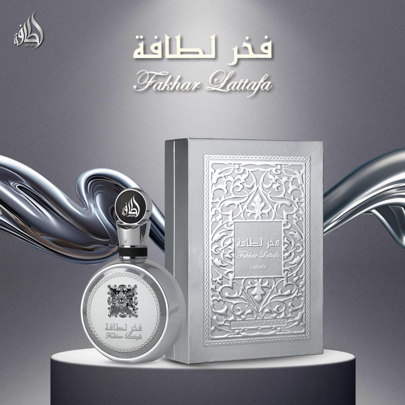 Lattafa Fakhar Platin Eau de Parfum for Men – 100ml | Spicy Woody Fragrance with Bergamot, Ginger & Sandalwood | Bold, Modern Scent | Long Lasting Arabic Perfume