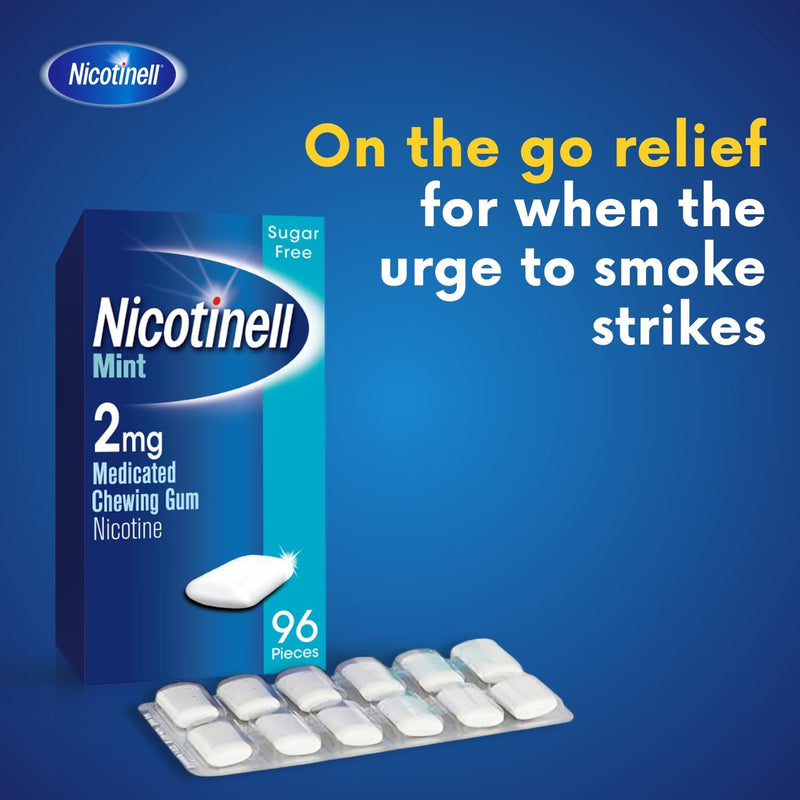 Nicotinell Mint Gum 2mg (96 Pieces), Nicotine Gum