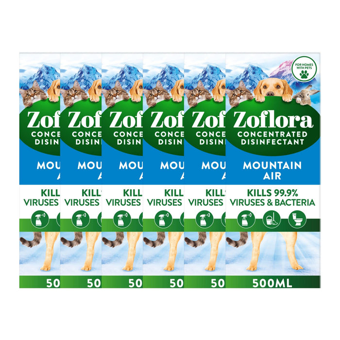 Zoflora Mountain Air Concentrated Multipurpose Disinfectant Liquid, Antibacterial & Multi-Surface, Pet Safe Disinfectant, Kills 99.9% Of Bacteria & Viruses, 1 X 500 ml