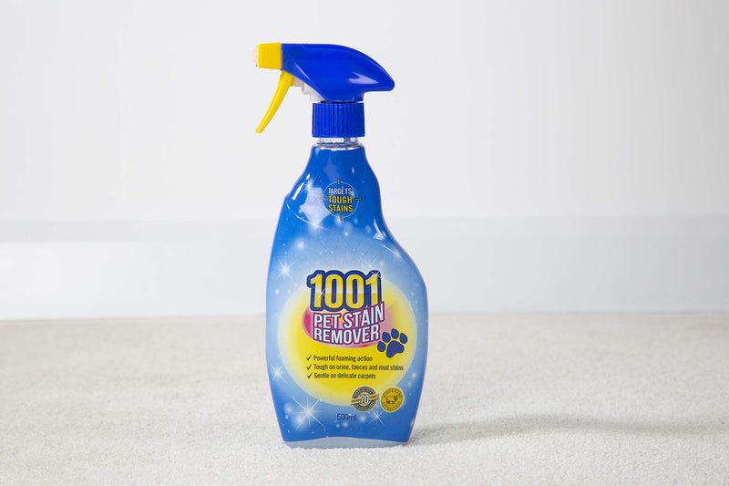 1001 Pet Stain and Odour Remover, Tough On Stubborn Stains, Gentle On Rugs, Upholstery and Carpets, Pack of 6, 500 ml
