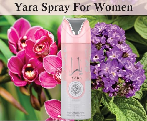 Sapphire's Choice - Yara Parfum | Body Spray 200ml | Vanilla, Sandalwood and Floral Fragrance | Arabian Oud Pink Perfume Spray for Women Pack of 2 Made in Dubai