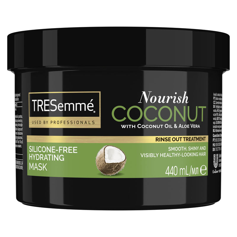 TRESemmé Nourish Coconut Hydrating Mask rinse-out hair treatment with Coconut Oil & Aloe Vera for smooth, shiny, healthy-looking hair 440 ml