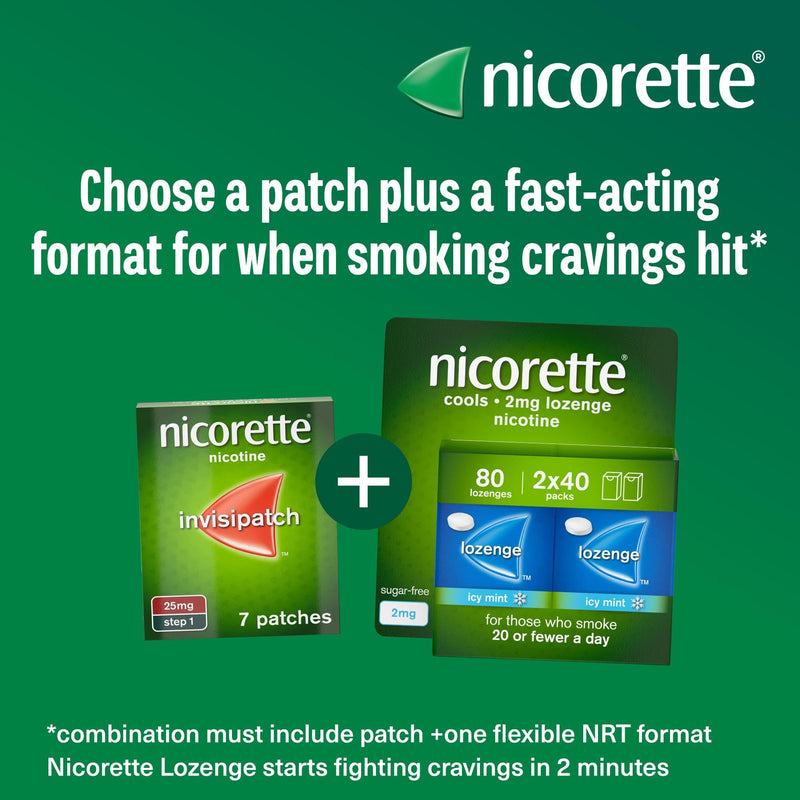 Nicorette InvisiPatch, Nicotine Patches Step 2, 15mg, 7 count, Effective and discreet Stop Smoking and Stop Vaping Aid, Nicotine Patches to Beat Cravings & Withdrawal Symptoms (Quit Smoking or Vaping)