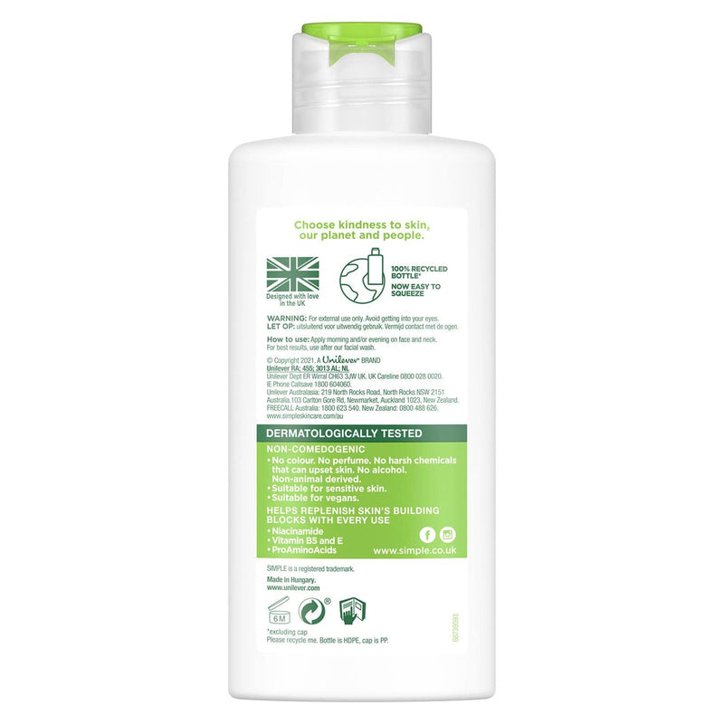 Simple Kind to Skin Replenishing Rich Moisturizer with Skin Smoothing Active for 12 Hours Hydration & Moisturization 125ml, Pack of 30