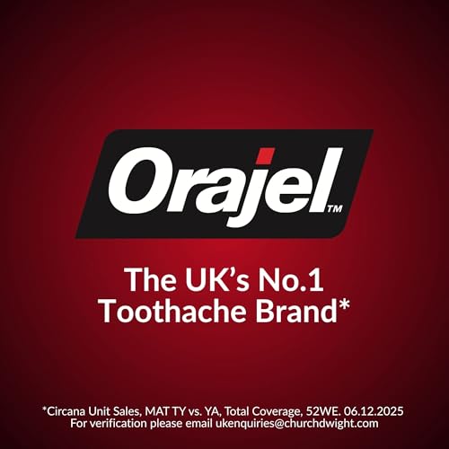 Orajel Dental Gel for Rapid Toothache Pain Relief for Adults, Contains Benzocaine 10% w/w, Targeted Oral Gel for Fast-Acting Dental Pain Relief Formula, 5.3g