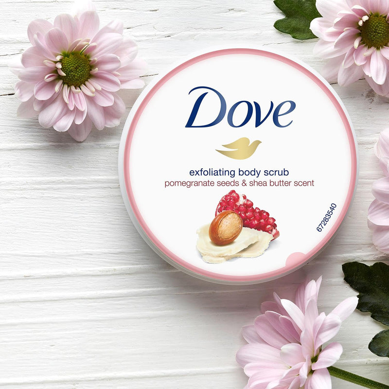 Dove Cream Shower Gel Peeling Pomegranate & Shea Butter, Pack of 4 (4 x 225 ml)