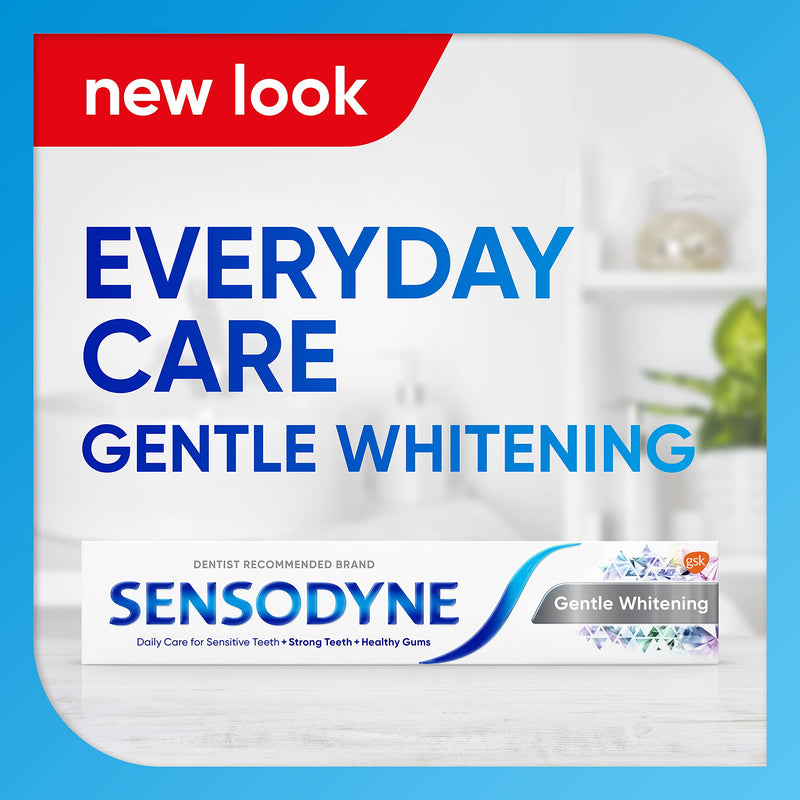 Sensodyne Whitening Sensitive Toothpaste, Daily Care Gentle Whitening, 75 ml, Pack of 12
