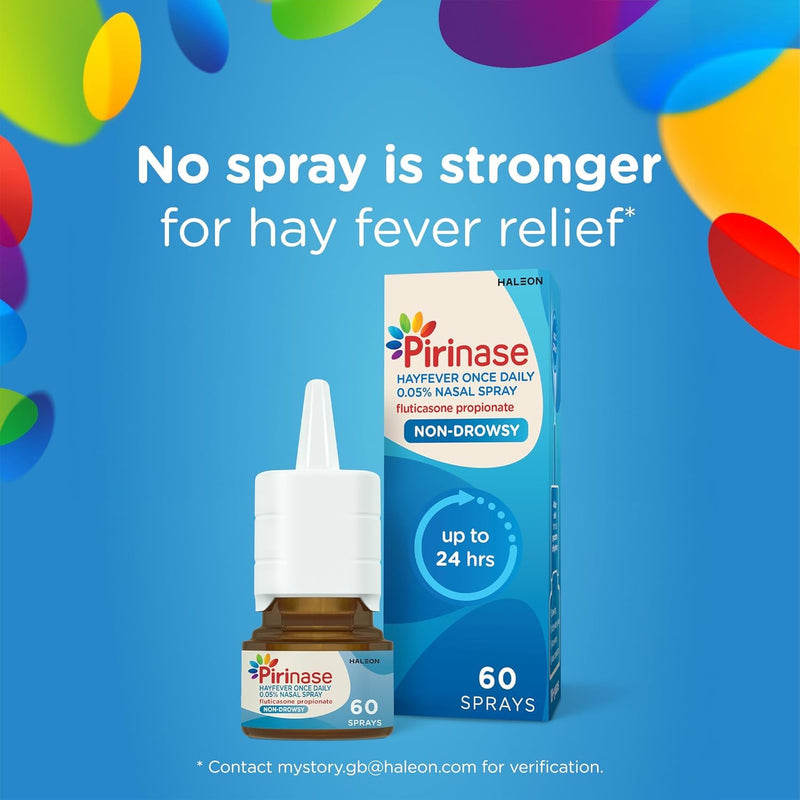 Piriteze Allergy Relief Antihistamine Tablets (60) & Pirinase Hayfever Once Daily Nasal Spray Bundle - Hayfever Tablets with Cetirizine - Hayfever Nasal Spray - Allergy Tablet & Sinus Relief