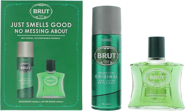 BRUT Deodorant 200ml & Original Aftershave 100ml Gift Set