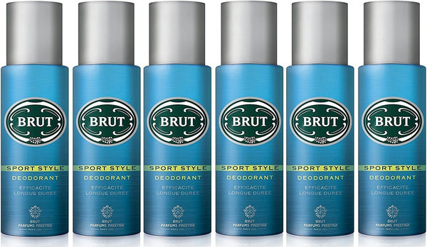6x BRUT Deodorant, Aerosol Sport Style 200 ml