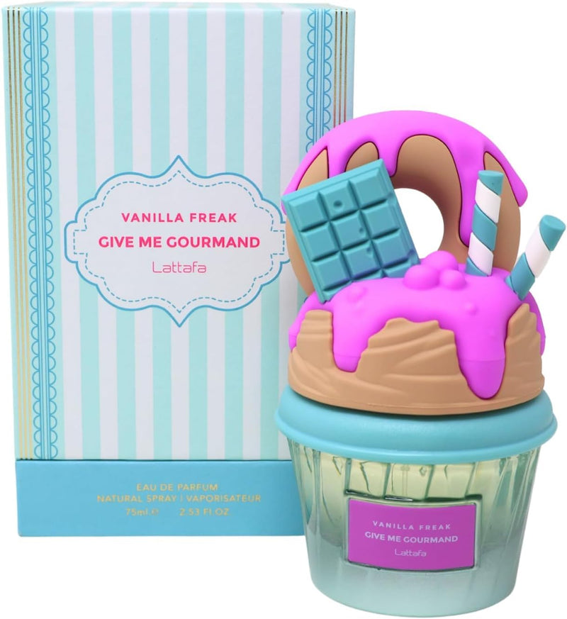 Lattafa Vanilla Freak Eau de Parfum, Give Me Gourmand Collection - Vanilla Caramel Scent, Woody Notes, Spray Form, Unisex Perfume 75ml