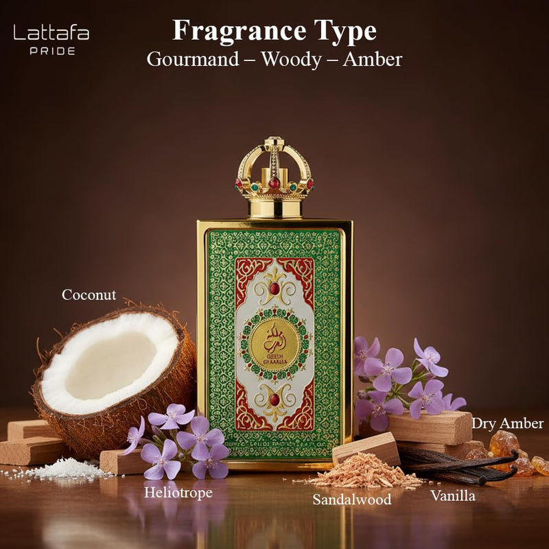 Queen of Arabia Lattafa Pride 100ml EDP – Coconut Floral with Vanilla, Sandalwood & Musk – Elegant, Long‑Lasting Perfume for Women