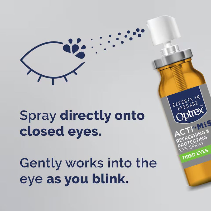 Optrex Actimist 10 ml Eye Spray - Relieves Tired, Strained, Dry Eyes, Reduces Moisture Loss, Provides Fast Cooling and Long-Lasting Relief for Irritations & Inflammations