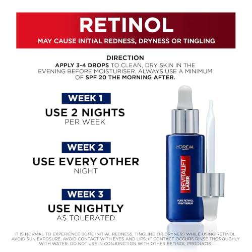 L'Oréal Paris Retinol Serum for Face, Revitalift Laser Anti-Wrinkle 30ml