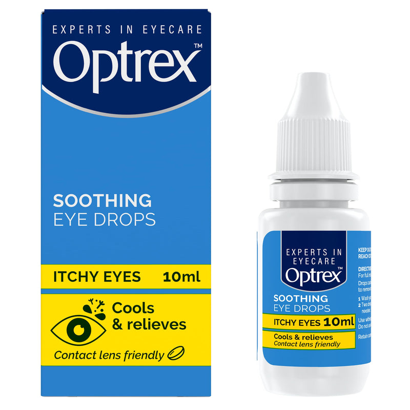 Optrex Itchy Eyes, Double Action Soothing Eye Drops, 10ml, Soothes & Protects, Cools and Relieves, Gets to Work Instantly, On the Go Relief