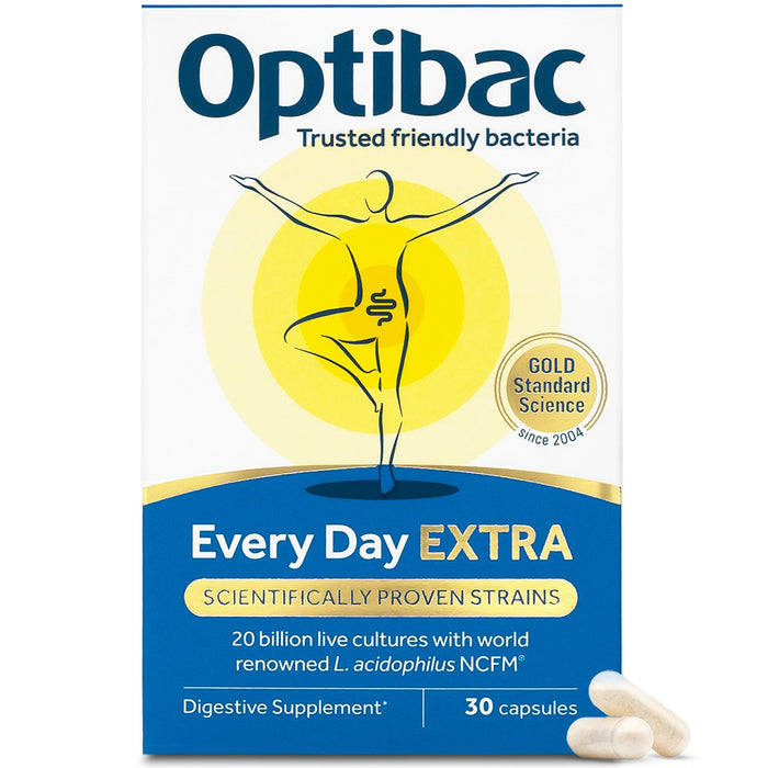OptiBac for Every Day Extra Strength | Daily 20 Billion Live Bacteria Supplement | Lactobacillus Acidophilus NCFM Multi Strain Formula