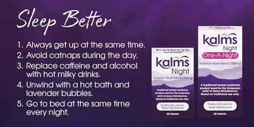 Kalms Night One-a-Night 28 Tablets - Traditional Herbal Medicinal Product Used for The Temporary Relief of Sleep Disturbances.