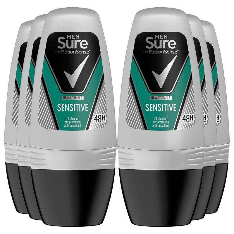Sure Men Motion Sense Antiperspirant Deodorant Sensitive Dry Roll-On that keeps up to 48 hours of protection from sweat and body odour helps keep you fresh on the move, 50 ml Bulk Buy