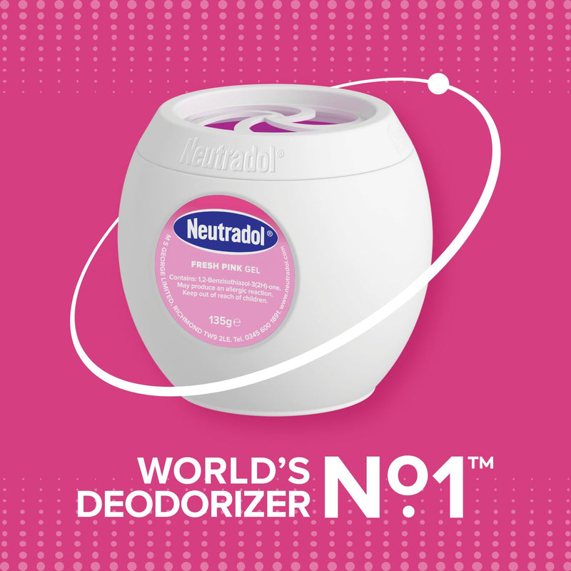 Neutradol Slow Release Gel, Air Freshener and Odour Eliminator, No Plug or Spray Needed, Multipack 12 x 135g