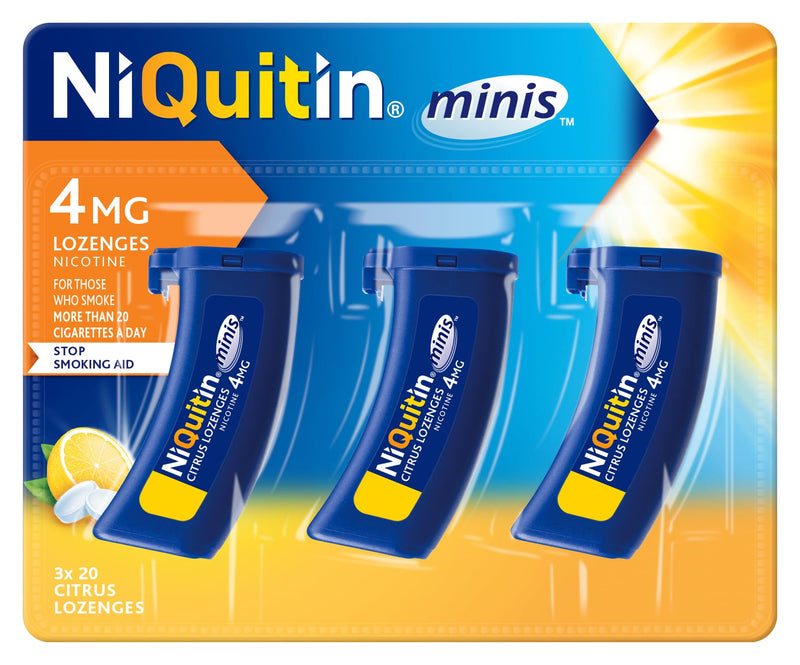 NiQuitin Minis Citrus Nicotine Lozenges 4mg, Pack of 60