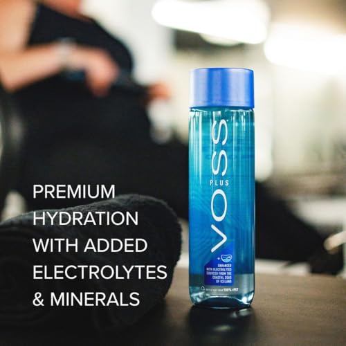 Voss Water, VOSS UK Plus, Artesian Still Water with Aquamin, Minerals and Electrolytes, Bulk pack of 24 x 500 ml