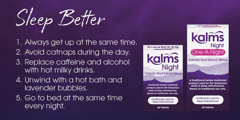Kalms Night One-a-Night 28 Tablets - Traditional Herbal Medicinal Product Used for The Temporary Relief of Sleep Disturbances.
