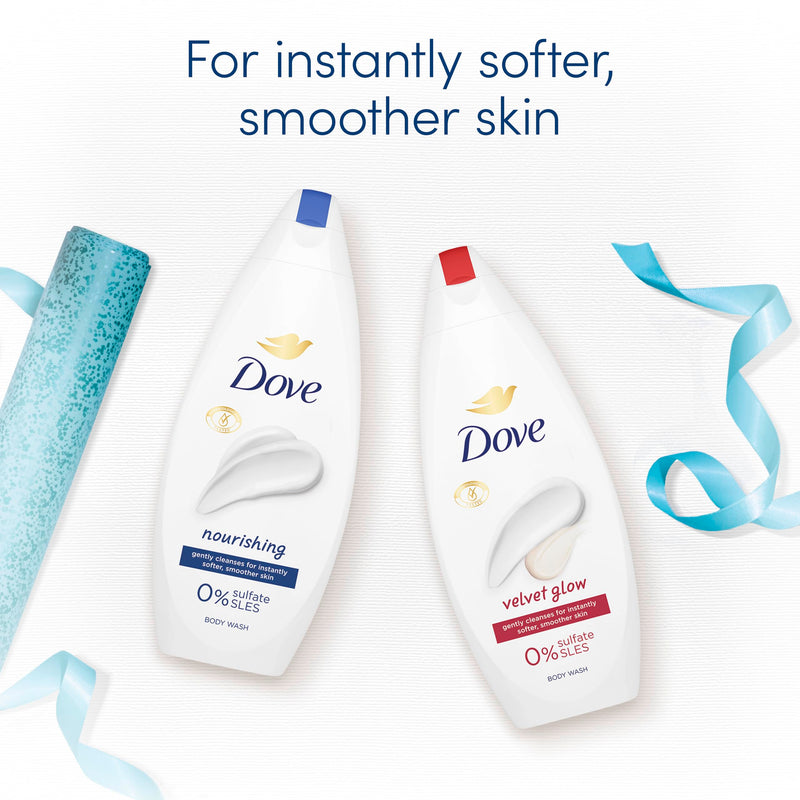 Dove Relax Duo Gift Set Body Wash Collection with a shower puff perfect gifts for her 2 piece
