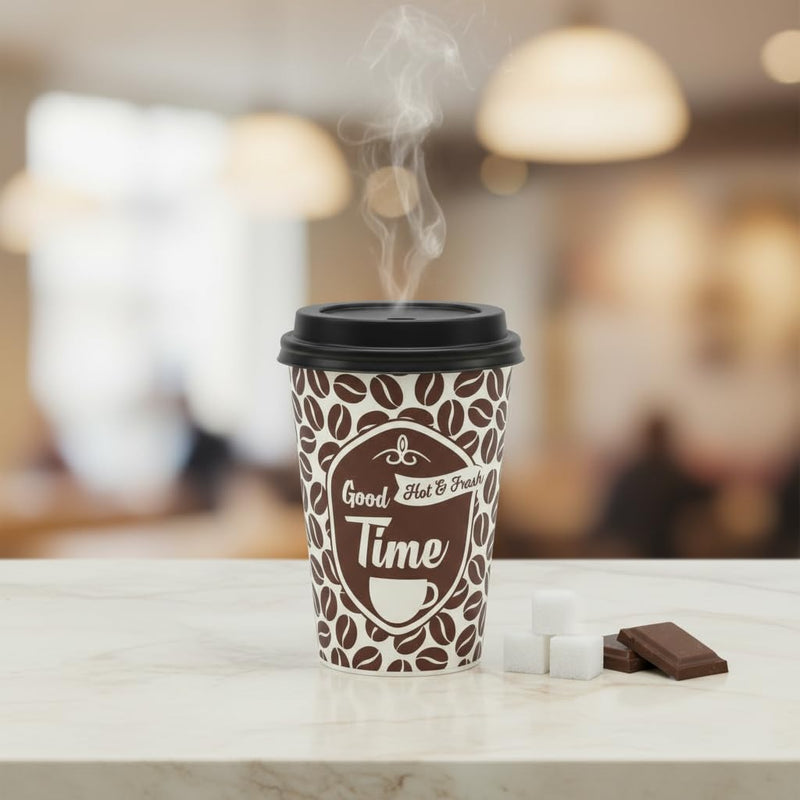 Big Brands Direct 100 Pcs Premium Paper Cups for Hot and Cold Drinks, 8oz 236ml