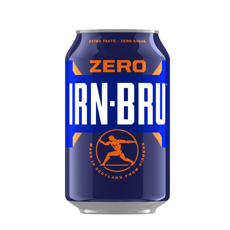 IRN-BRU Zero Carbonated Soft Drink, 24 Pack, 330ml Cans