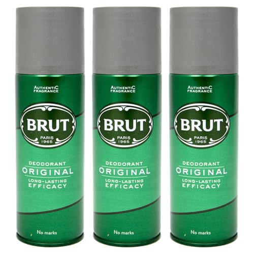 Brut Original Deodorant Spray 200ml Pack of 3 | Long-Lasting Freshness | Classic Masculine Fragrance | Daily Body Spray for Men