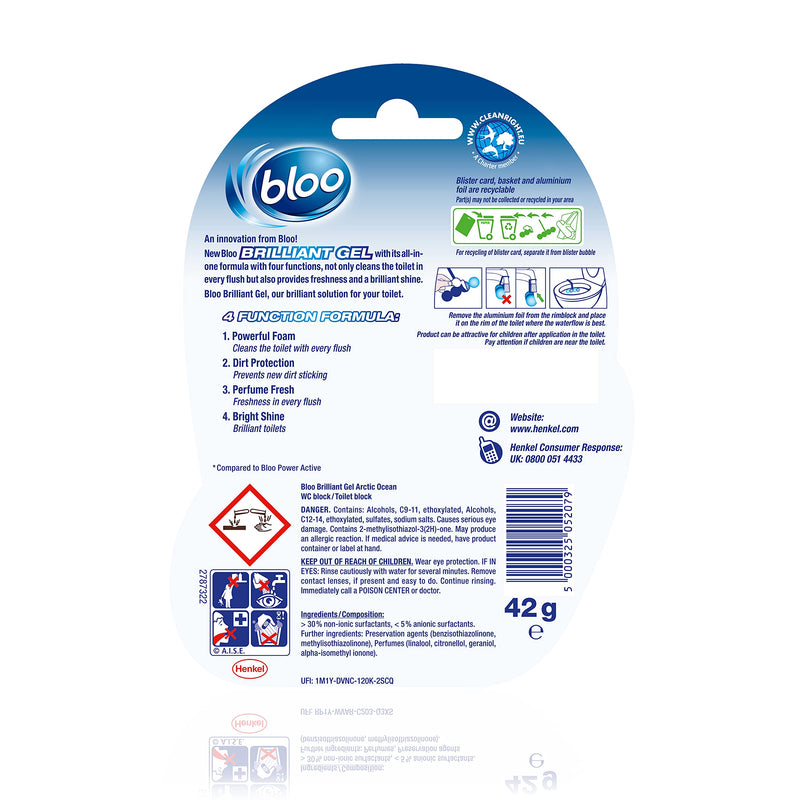 Bloo Brilliant Gel All in 1 Toilet Rim Block Cleaner