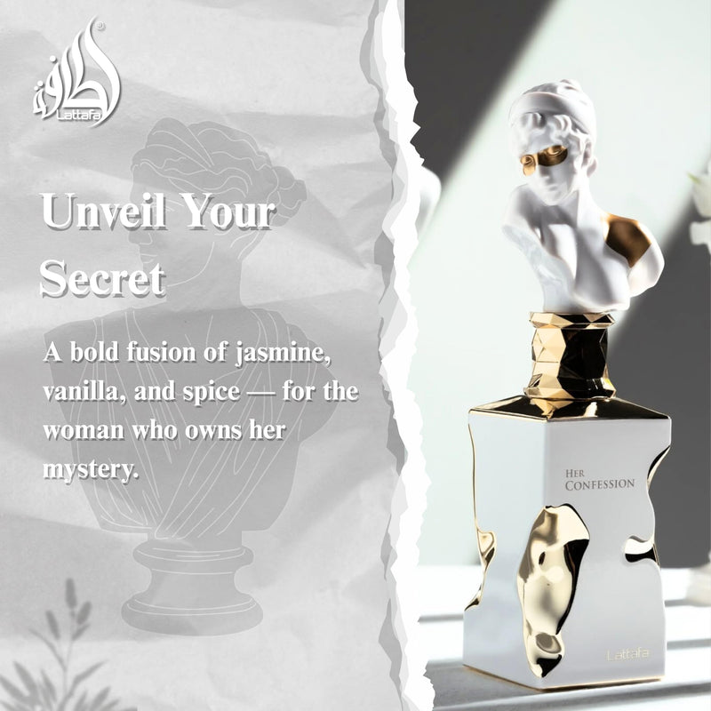 Lattafa Her Confession for Women Eau de Parfum Spray, 3.4 Ounce / 100ml