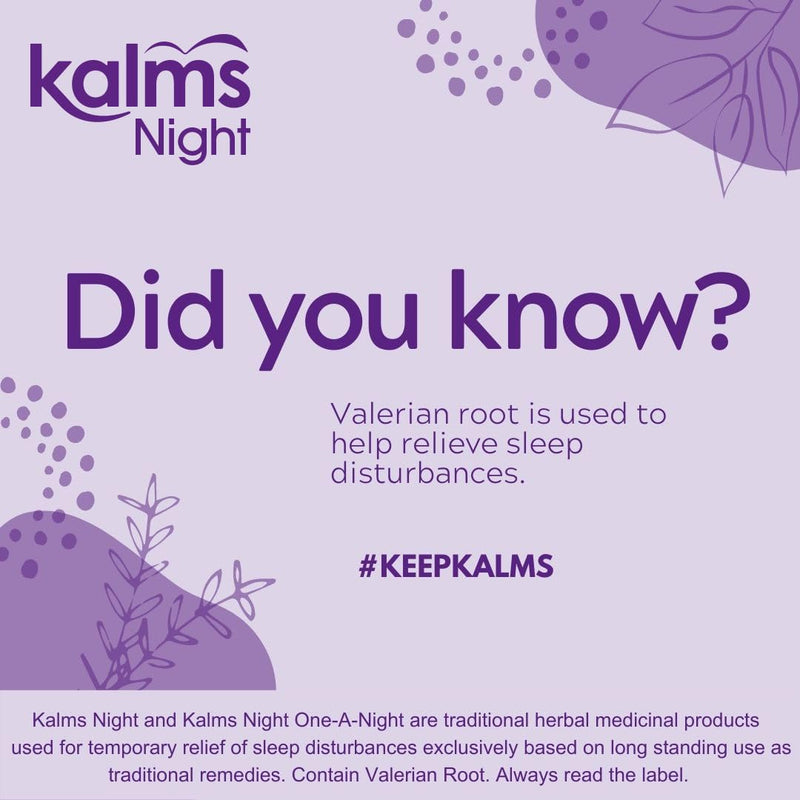 Kalms Night One-a-Night 28 Tablets - Traditional Herbal Medicinal Product Used for The Temporary Relief of Sleep Disturbances.
