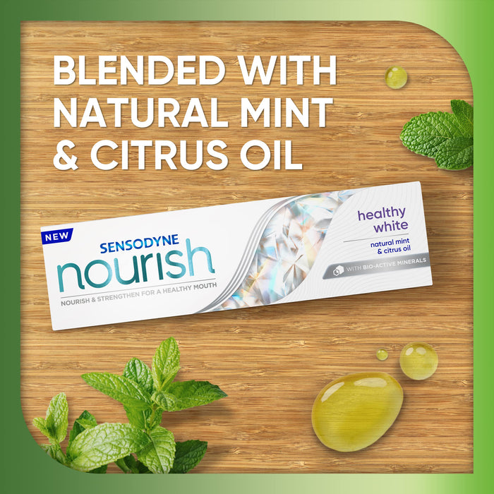 Sensodyne Toothpaste Nourish Healthy White, Teeth Whitening Toothpaste, Mint & Aloe Vera Extract, 75ml