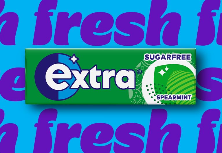 Wrigley's Extra Ice Spearmint Chewing Gum Sugar Free 10 Pieces - 30 Pack