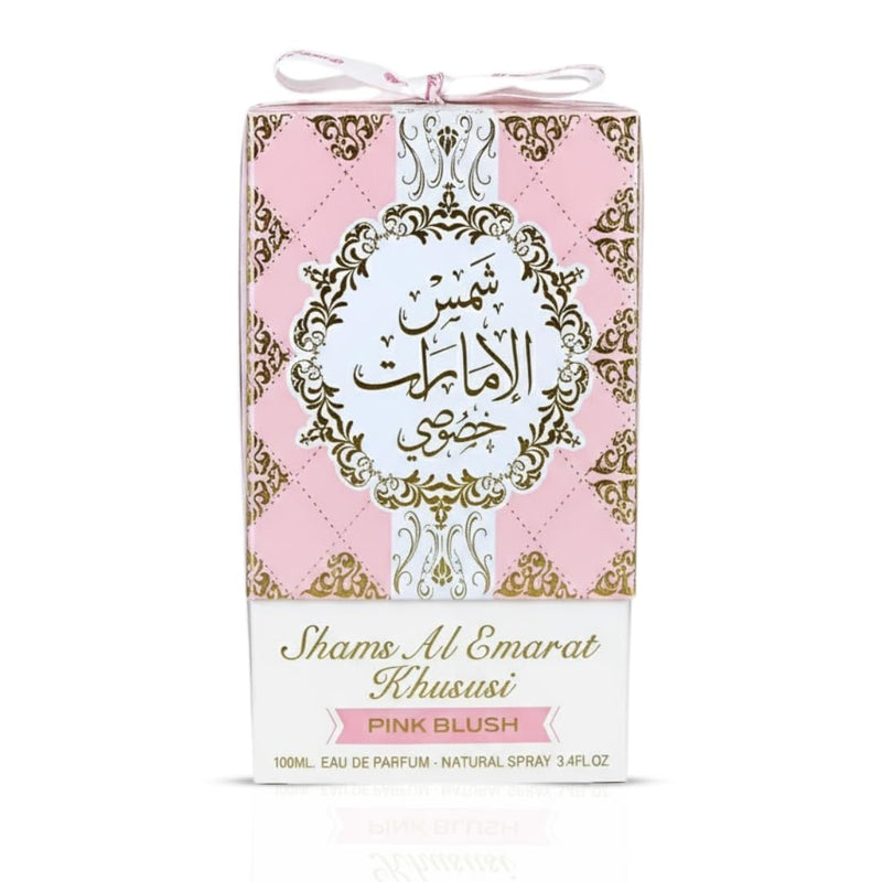 Ard al Zaafaran Pink Blush Shams Al Emarat Khususi, Marshmallow Blush Perfume For Women, Eau de Parfum - 100 ML (3.4 OZ) Romantic & Sweet Arabian Perfume - A Captivating Scent wrapped in Pink Bottle