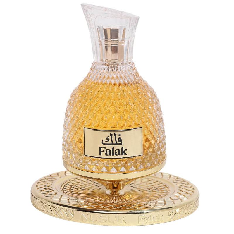 NUSUK Falak Eau De Parfum 100ml Unisex Long Lasting Perfume Caramel, Vanilla & Praline Fragrance Warm Gourmand Scent Elegant Spray Glass Bottle