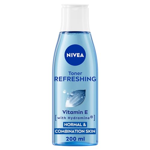 Nivea Refreshing Toner (200 ml), Face Toner with Vitamin E, Deeply Cleanses, Invigorates the Skin, and Removes Residue, Effective Facial Cleanser