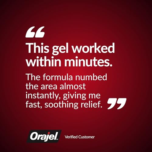 Orajel Dental Gel for Rapid Toothache Pain Relief for Adults, Contains Benzocaine 10% w/w, Targeted Oral Gel for Fast-Acting Dental Pain Relief Formula, 5.3g