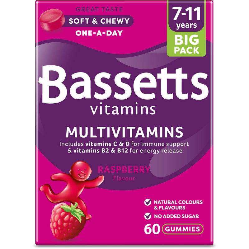 Bassetts Vitamins 7-11 Years Raspberry Flavour Multivitamins